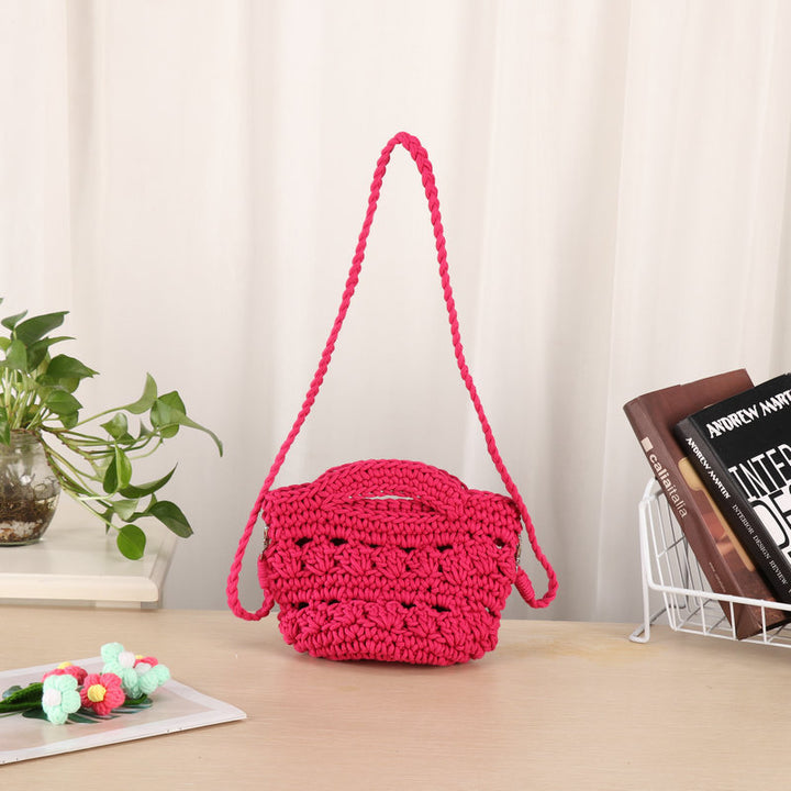 Handcrafted shoulder bag with unique knit design Bowlift