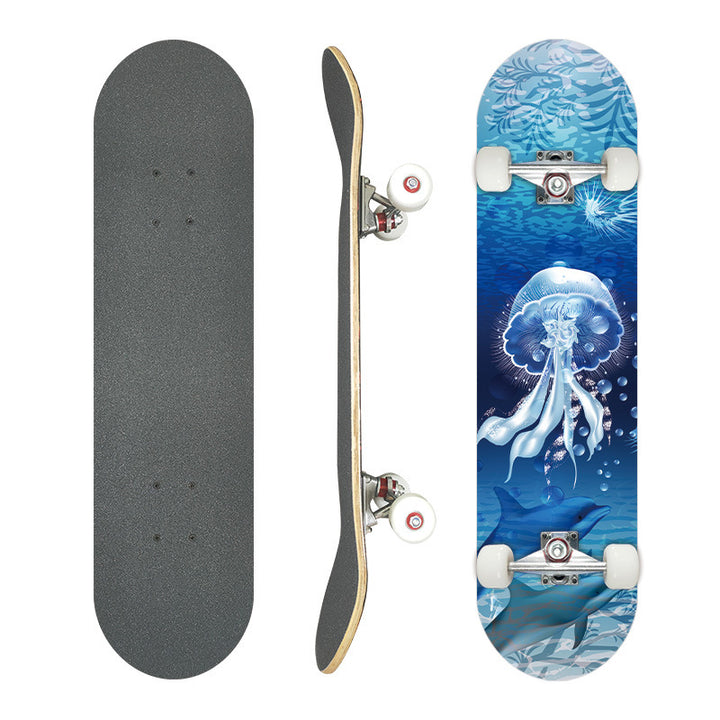 Complete Street Skateboard with Maple Deck Concave and Durable PU Wheels Bowlift