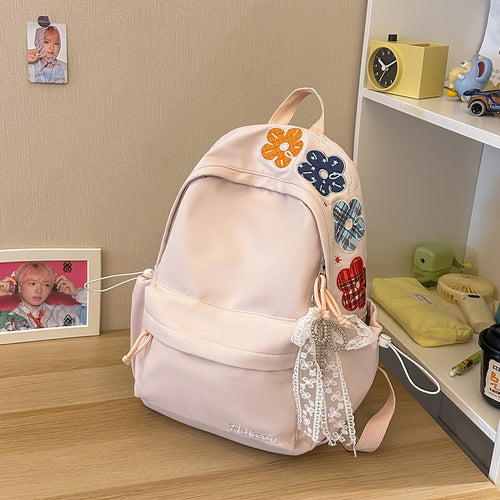 Floral Embellished Casual School Backpack