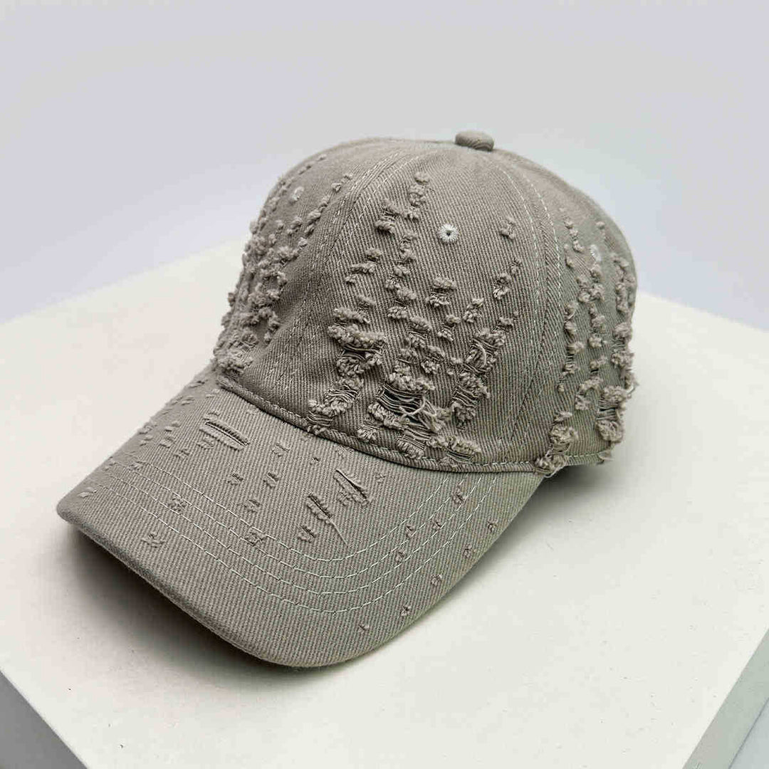 Women's Distressed Textured Baseball Cap Bowlift