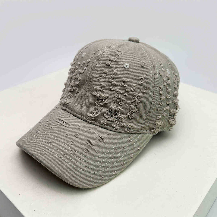 Women's Distressed Textured Baseball Cap Bowlift
