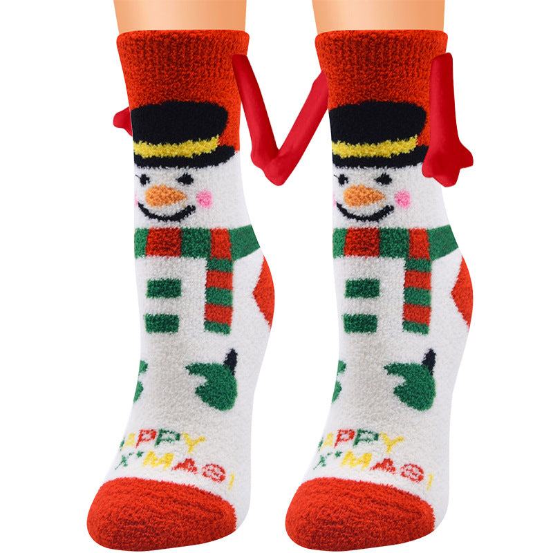 BowLift | Christmas Supplies Coral Fleece Tube Socks Warm Slipper Bed Socks Winter Soft Warm Slipper