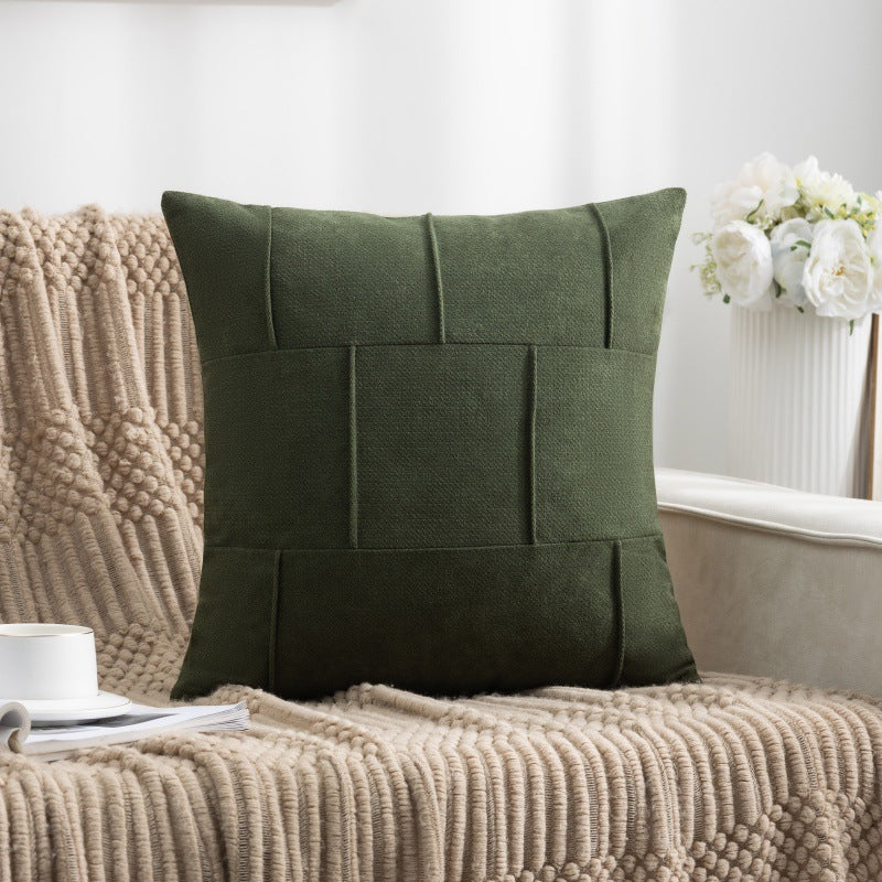 Square Textured Patchwork Throw Pillow Cover Bowlift