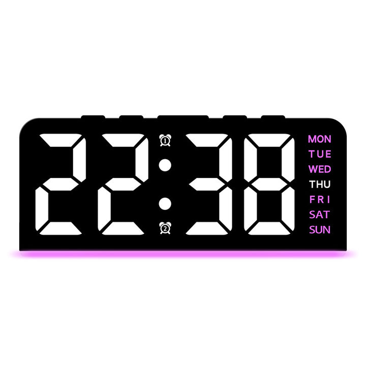 Digital alarm clock with large LED display and multifunctional display Bowlift