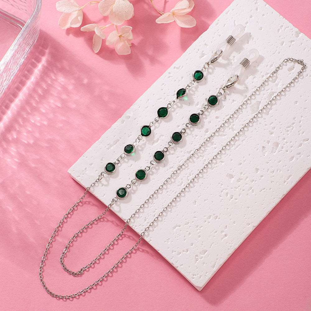 Stylish Crystal Chain Eyewear Holder Bowlift