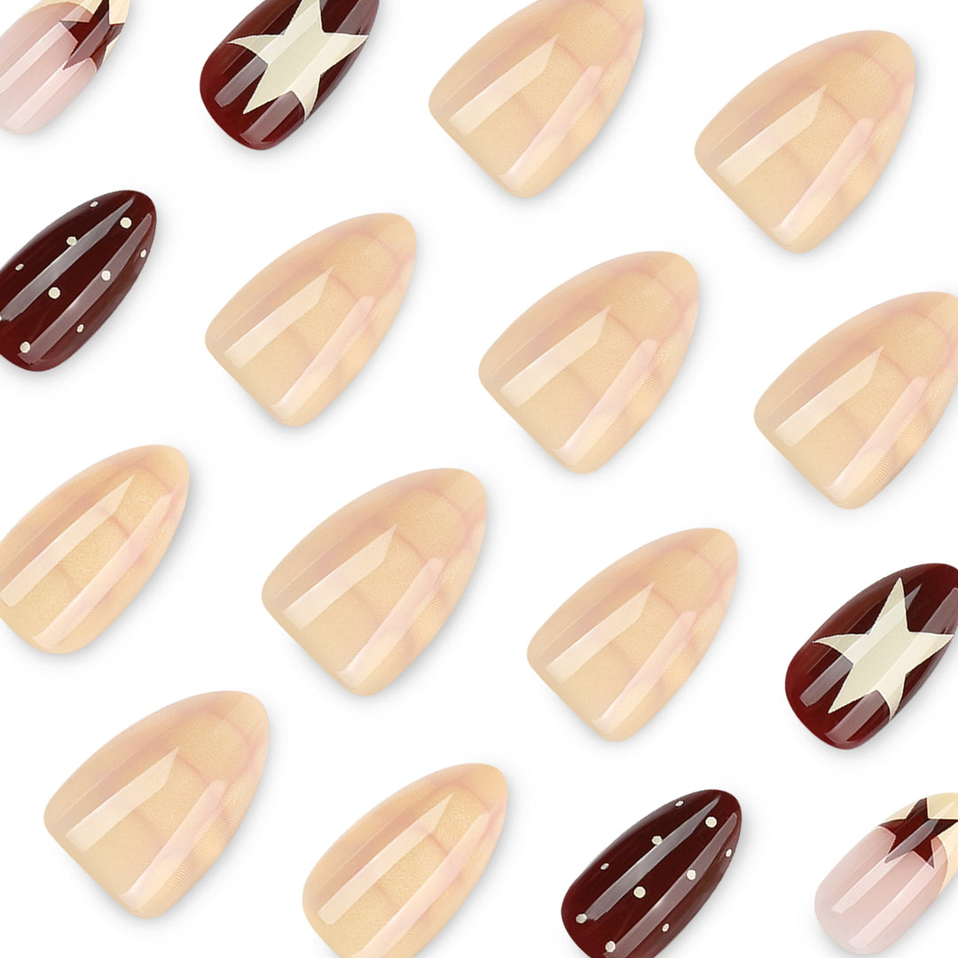 Artful nail art with geometric pattern and festive design Bowlift