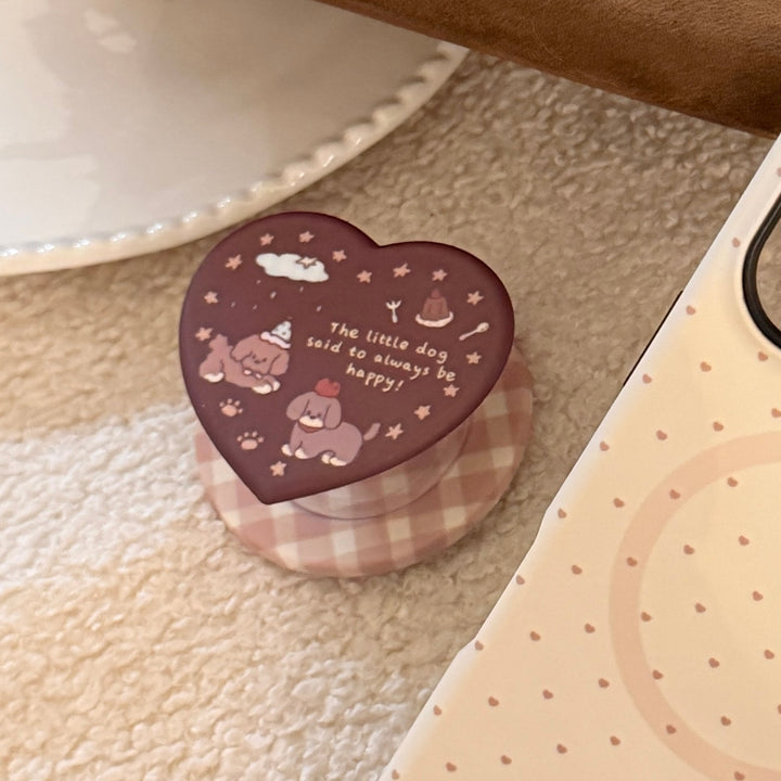 Heart-shaped cosmetic box with cute dog design Bowlift