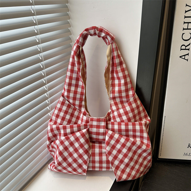 Bow Accent Fabric Tote Bag Bowlift