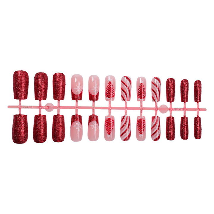 Festive Glittery Press-On Nail Set Bowlift