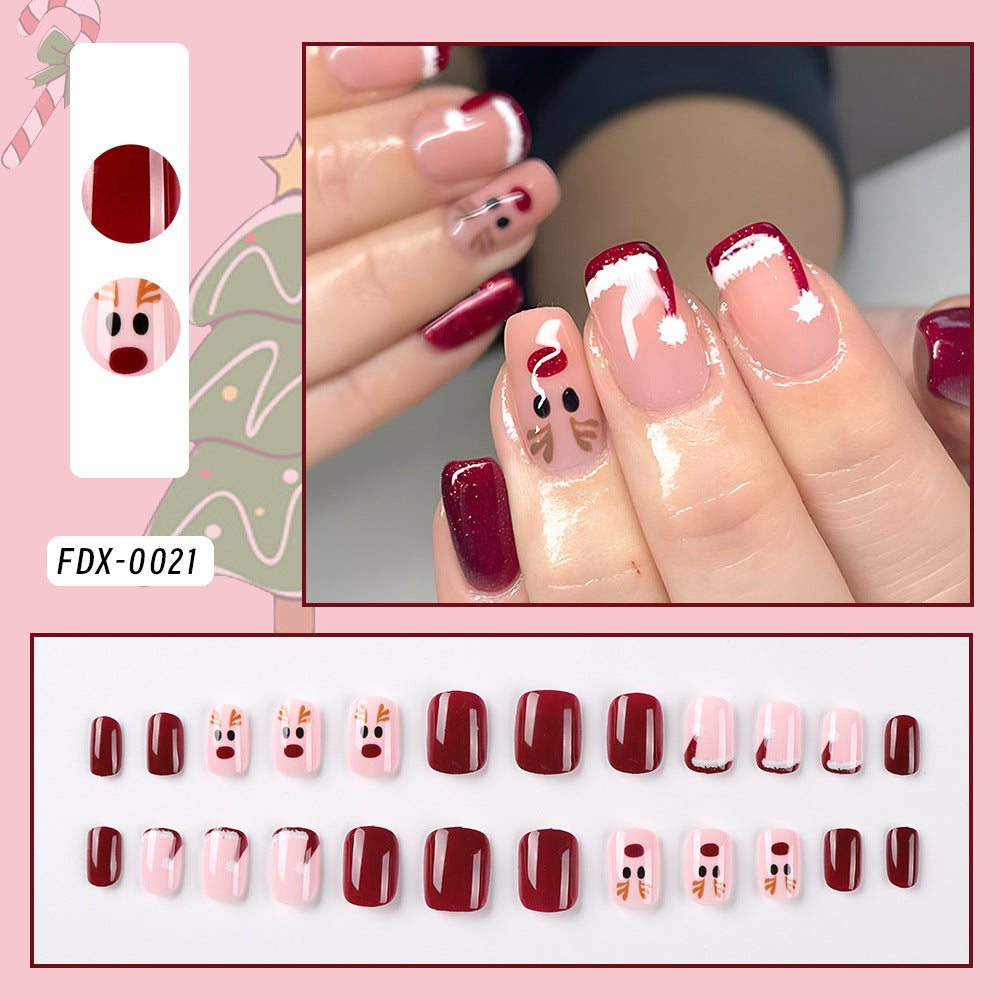 Artistic Press-On Nail Set Bowlift