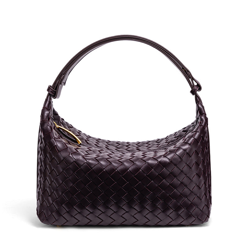 Woven Leather Handbag Bowlift