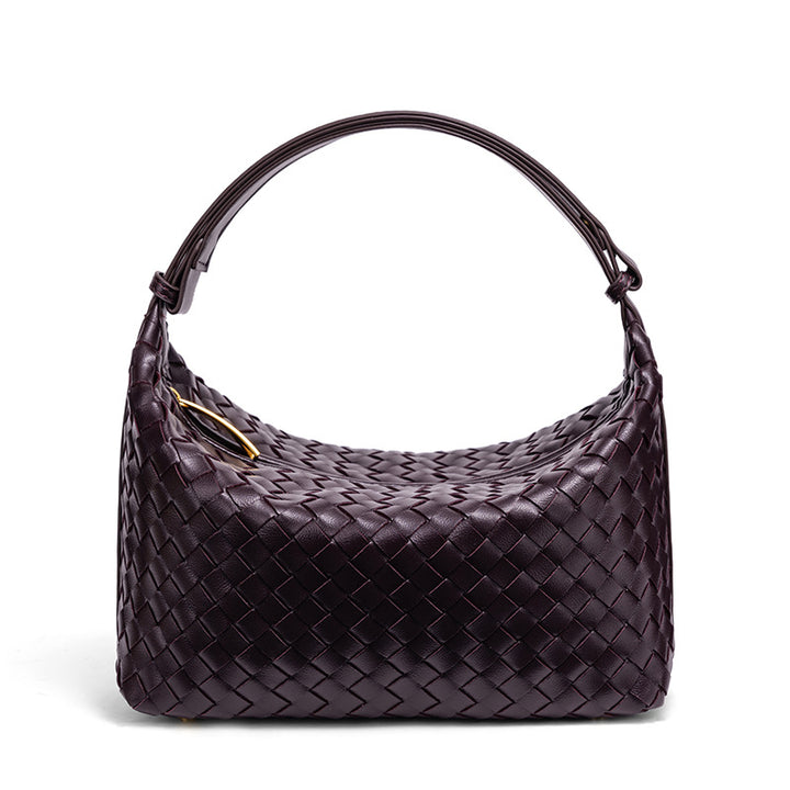 Woven Leather Handbag Bowlift