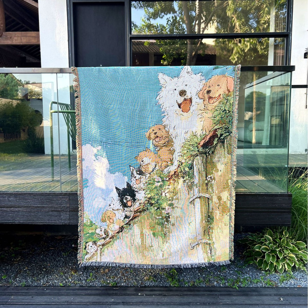 Artistic Pet-Themed Tapestry Blanket