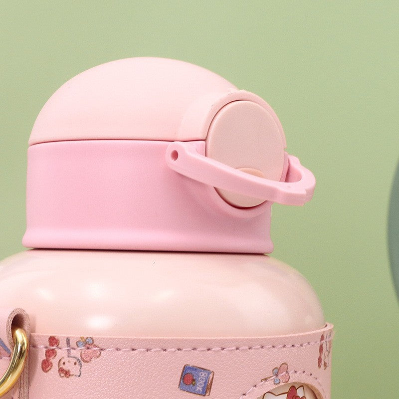 Ladies Insulated Water Bottle with Cute Design and Adjustable Carrying System Bowlift