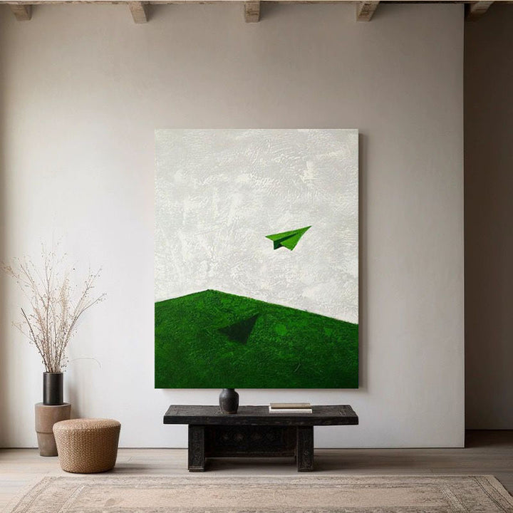Abstract Paper Airplane Canvas Artwork
