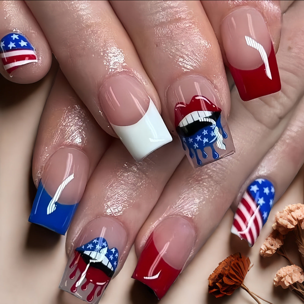 Patriotic style artificial nails Bowlift