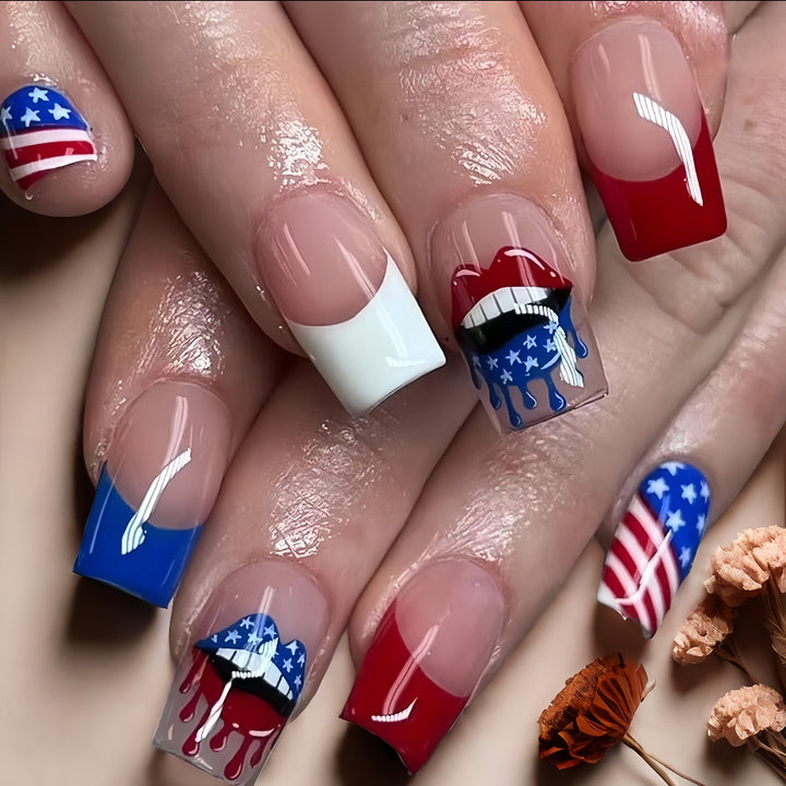 Patriotic style artificial nails Bowlift