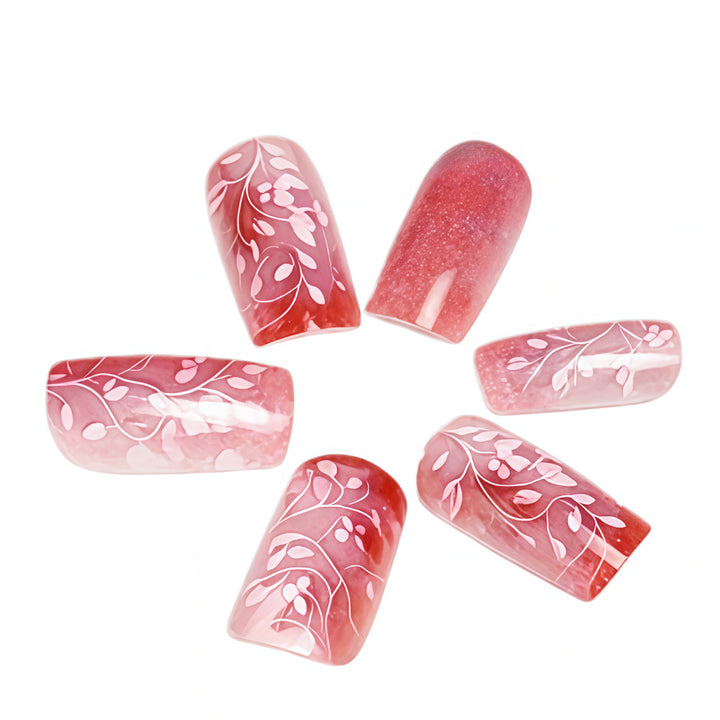 Artificial nails in elegant floral design Bowlift