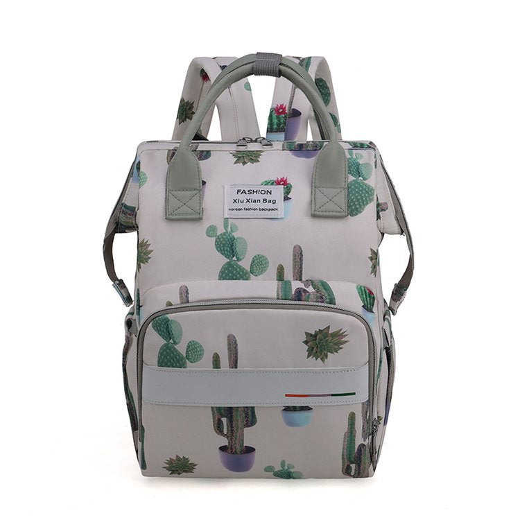 Fashionable Cactus Print Backpack Bowlift