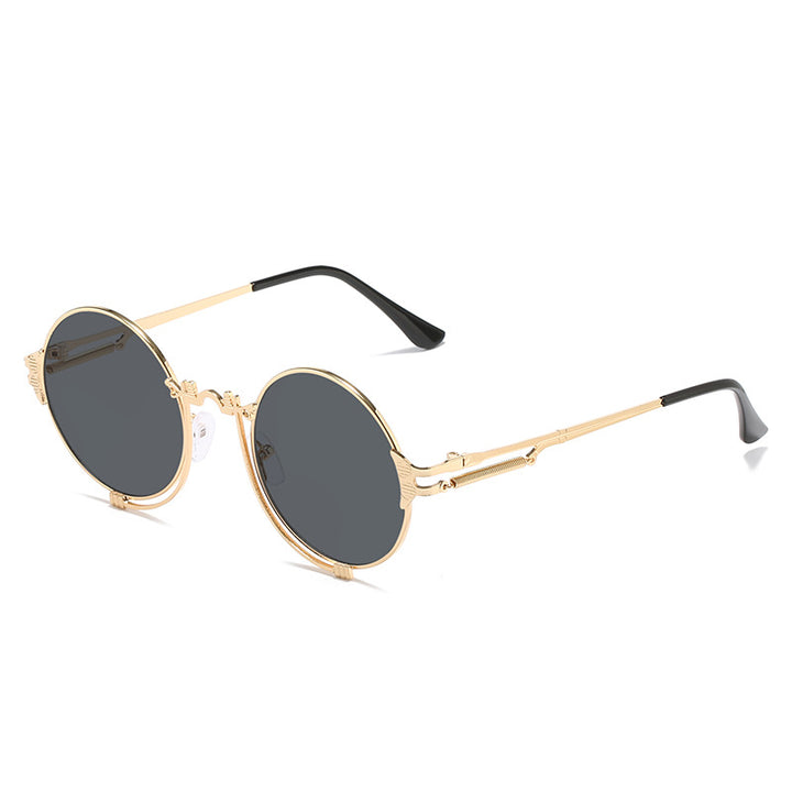 Women's stylish round metal sunglasses with artistic designs Bowlift