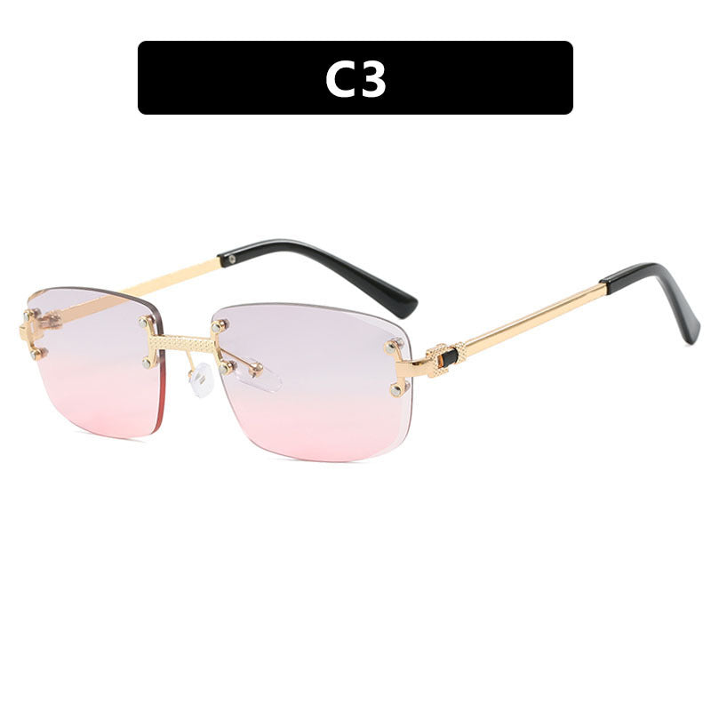 Women's elegant square sunglasses with transparent lenses and high-quality metal frame Bowlift
