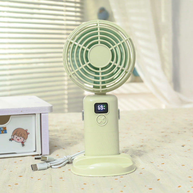 Women's Portable Mini USB Fan with LCD Display Bowlift