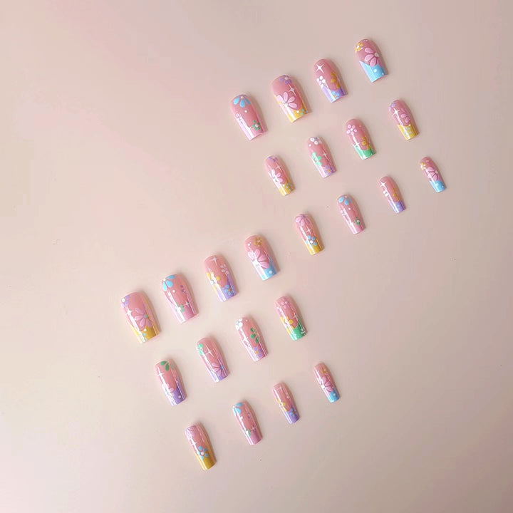 Artificial nail tips with floral designs Bowlift