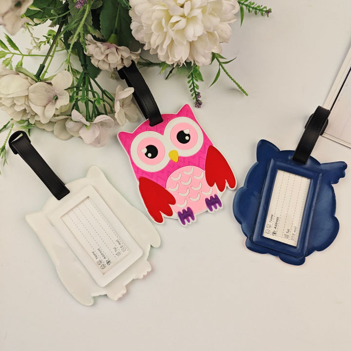 Unisex Playful Owl Luggage Tag Bowlift