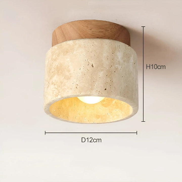 BowLift | Rustic Travertine Ceiling Lamp - TravaGlow