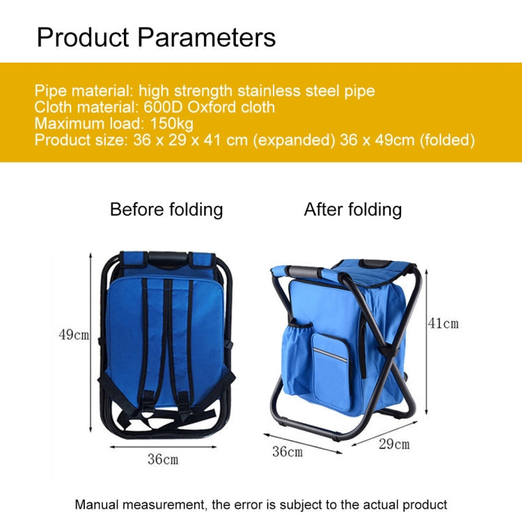 BowLift | Outdoor Portable Folding Camping Chair Lightweight Fishing Beach Chair Stainless Steel Tube Folding Chair with Cooler Bag (Black)