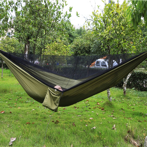 BowLift | Portable Outdoor Hammock with Mosquito Nets (Army Green)