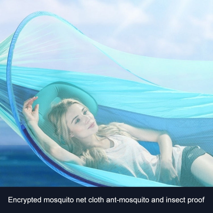 BowLift | Portable Outdoor Camping Fully Automatic Nylon Parachute Hammock with Mosquito Nets, Size: 290 x 140cm (Army Green)