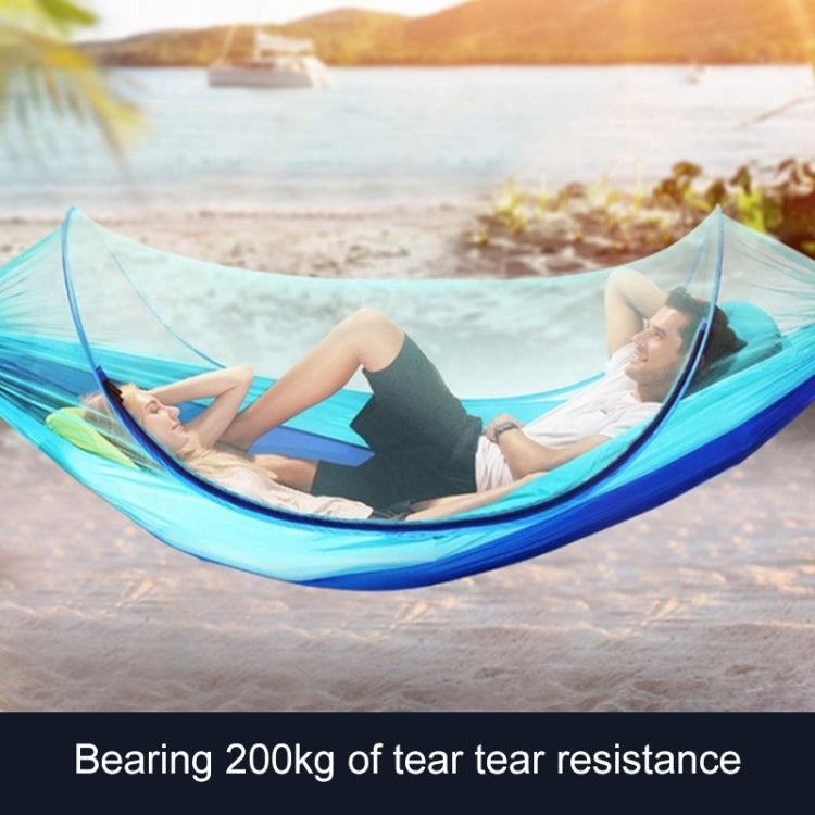 BowLift | Portable Outdoor Camping Fully Automatic Nylon Parachute Hammock with Mosquito Nets, Size: 290 x 140cm (Army Green)