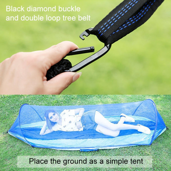 BowLift | Portable Outdoor Camping Fully Automatic Nylon Parachute Hammock with Mosquito Nets, Size: 250 x 120cm (Olive Green)