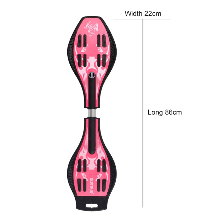 BowLift | Fashion Vulkan Pattern Two-Wheeled Skateboard Glowing Lightning Wheel Vitality Board(Black)