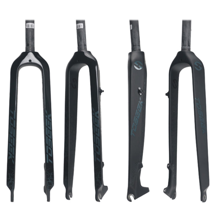 BowLift | TOSEEK Ultra Light 26 Inch 385mm Mountain Bike Full Carbon Fork Straight Tube Disc Brake (Black)