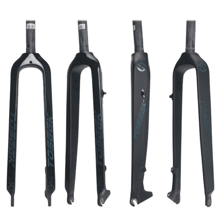 BowLift | TOSEEK Ultra Light 26 Inch 385mm Mountain Bike Full Carbon Fork Straight Tube Disc Brake (Black)