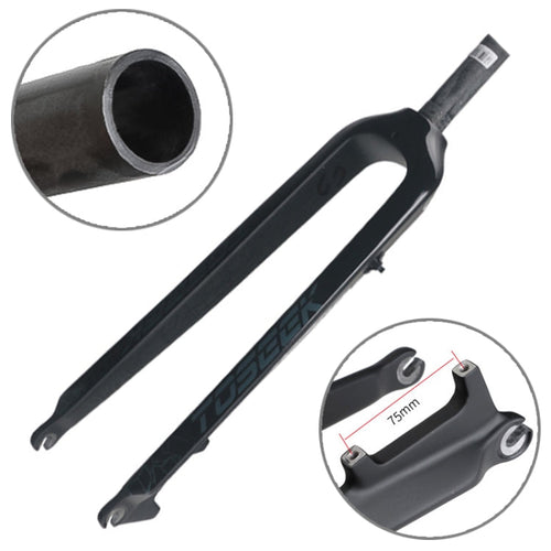 BowLift | TOSEEK Ultra Light 26 Inch 385mm Mountain Bike Full Carbon Fork Straight Tube Disc Brake (Black)