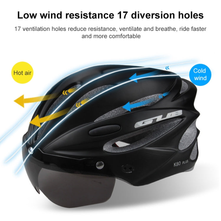 BowLift | GUB K80 Plus Bicycle Helmet with Visor and Glasses (Black)