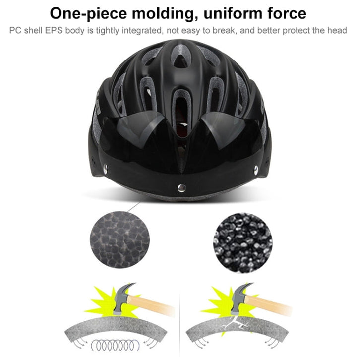 BowLift | GUB K80 Plus Bike Helmet with Visor and Goggles (Red)