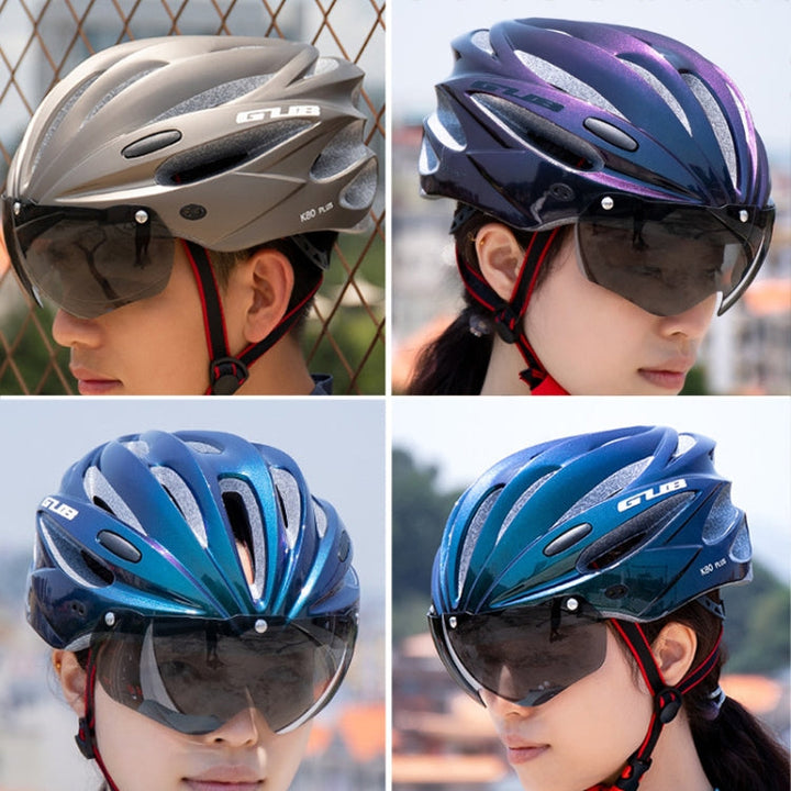 BowLift | GUB K80 Plus Bicycle Helmet with Visor and Glasses (Black)