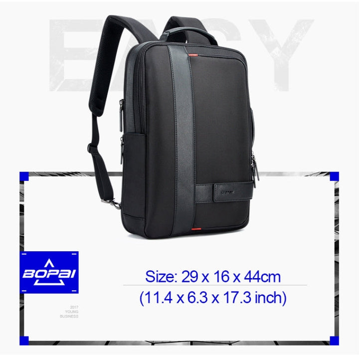 BowLift | Bopai 751-006561 Large Capacity Business Casual Breathable Laptop Backpack with External USB Port, Size: 29 x 16 x 44 cm (Black)