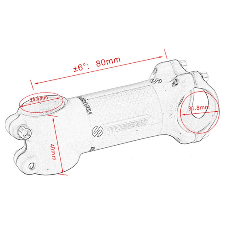 BowLift | TOSEEK Street-Mountainbike Ultra-light Stem Riser Tap, Size: 6 Degrees, 80mm (Matt)