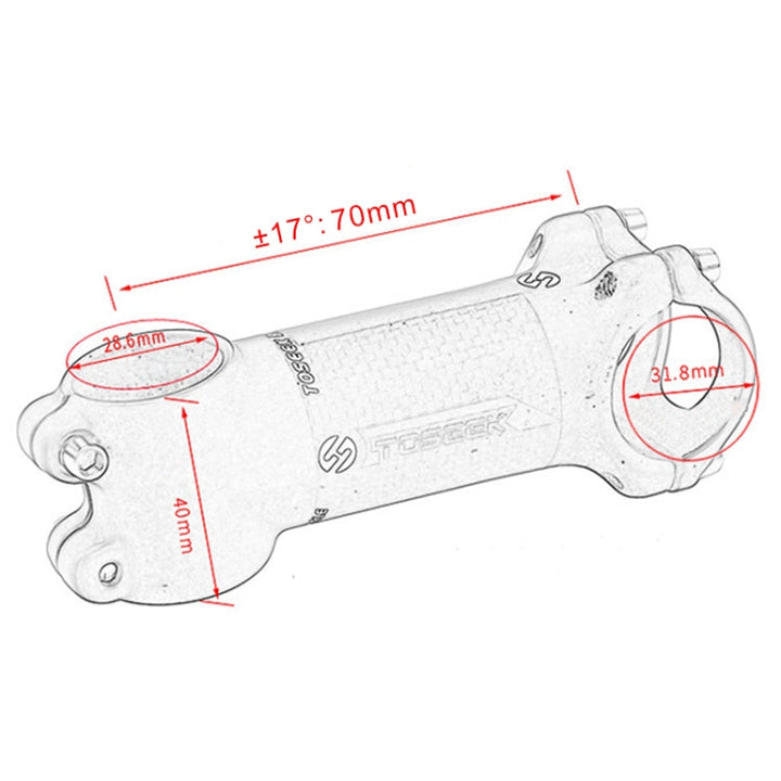 BowLift | TOSEEK Street Mountain Bike Ultra-light Handlebar Stem Raiser Faucet, Size: 17 Degrees, 70mm (Matte)