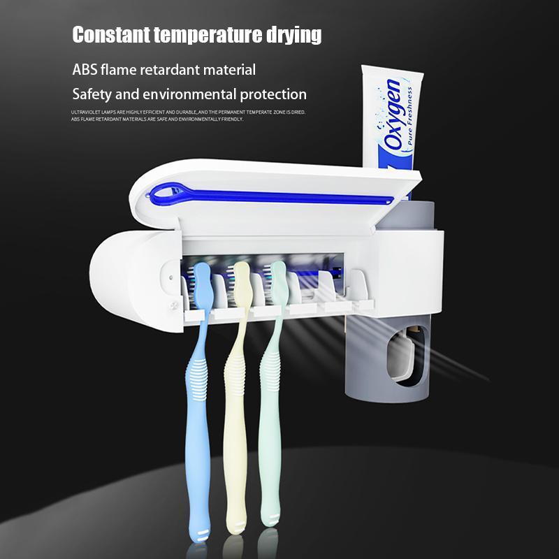 BowLift | IcoolGadget Antibacteria UV Toothbrush Holder Automatic Toothpaste Dispenser Sterilize Home Cleaner Sterilize Bathroom Accessories Set