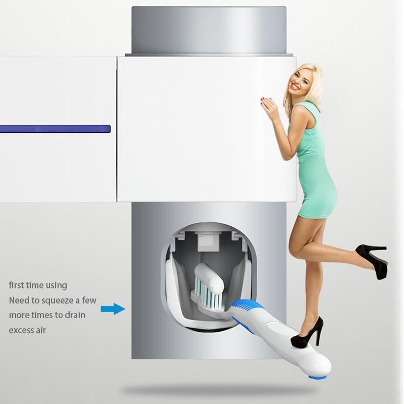 BowLift | IcoolGadget Antibacteria UV Toothbrush Holder Automatic Toothpaste Dispenser Sterilize Home Cleaner Sterilize Bathroom Accessories Set