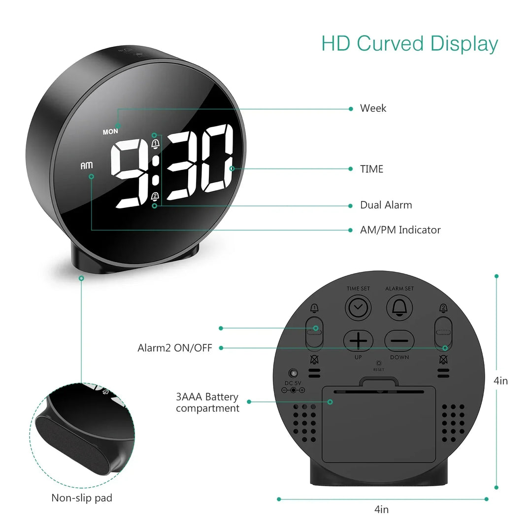 Compact LED Digital Table Clock – Modern Design with USB Connection | Bowlift