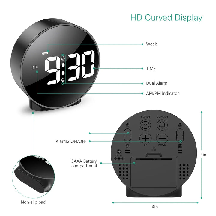 Compact LED Digital Table Clock – Modern Design with USB Connection | Bowlift