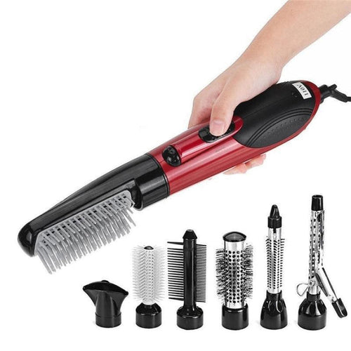 BowLift | Rotating Hair Brush and Dryer 2 in 1 with Tourmaline Technology – Red-Black