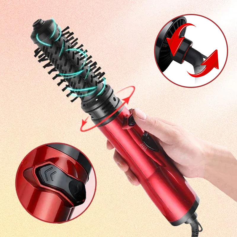 BowLift | Rotating Hair Brush and Dryer 2 in 1 with Tourmaline Technology – Red-Black